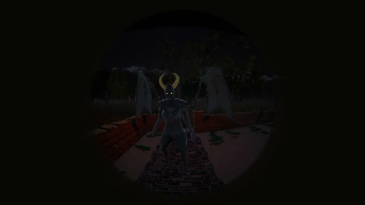 Through the peephole: the vampire waits on the path